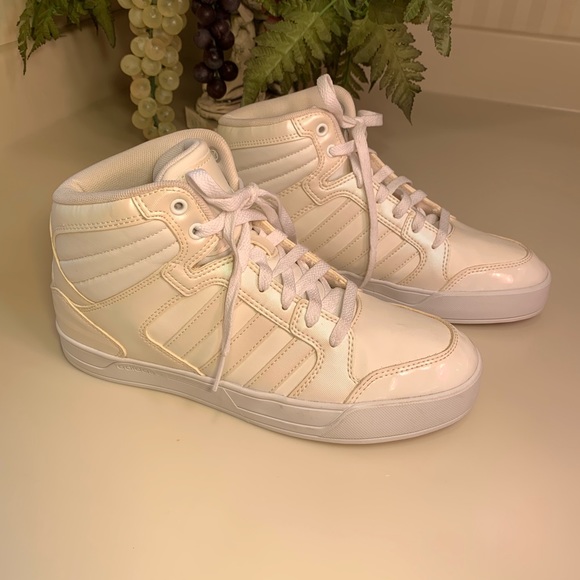 adidas white leather high tops